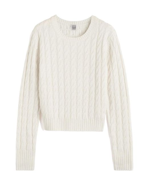 Totême  White Cable-Knit Jumper