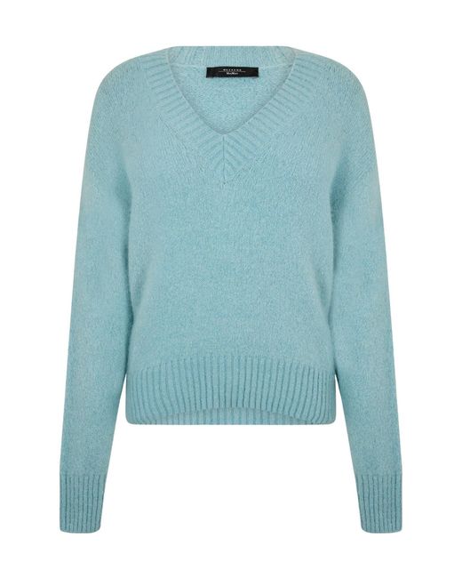 Weekend by Maxmara Blue V-Neck Knit Sweater