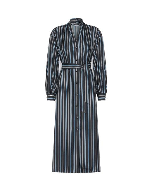 Max Mara Blue Printed Twill Shirt Dress