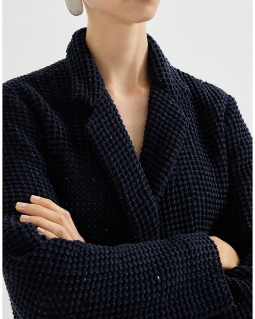 Brunello Cucinelli Blue Long-Sleeves Blazer