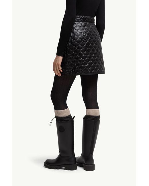 Moncler Black Logo Patch Quilted Skirt