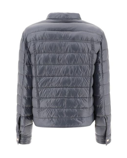 Herno Gray Long Sleeved Quilted Down Jacket