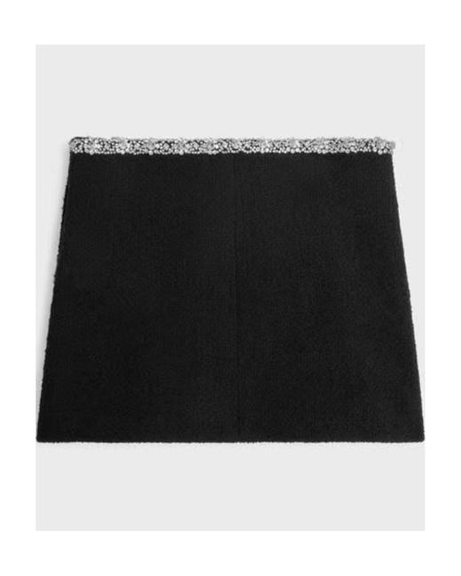 Céline Black Mini Skirt With Embroidered Galloon