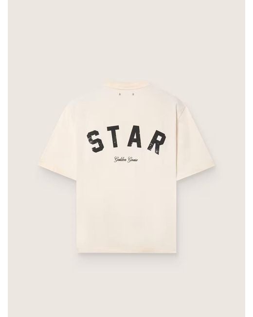 Golden Goose Deluxe Brand White Logo Printed Crewneck T-Shirt for men