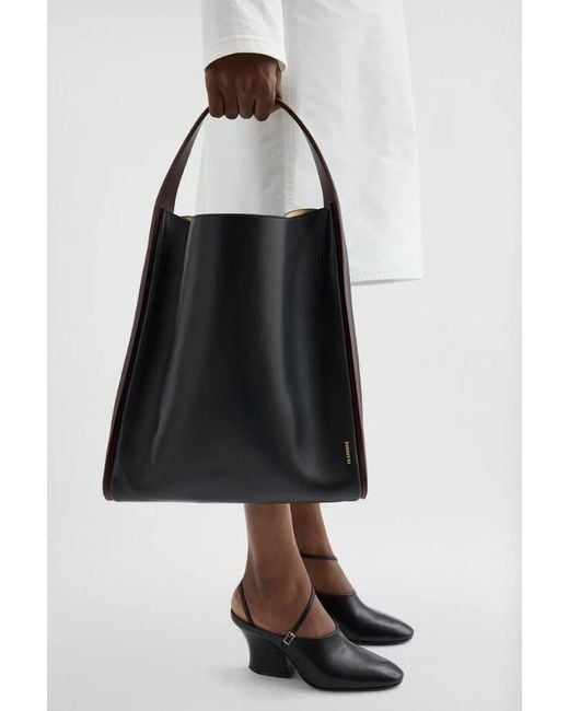 Jil Sander Black Pivot Bucket Bag