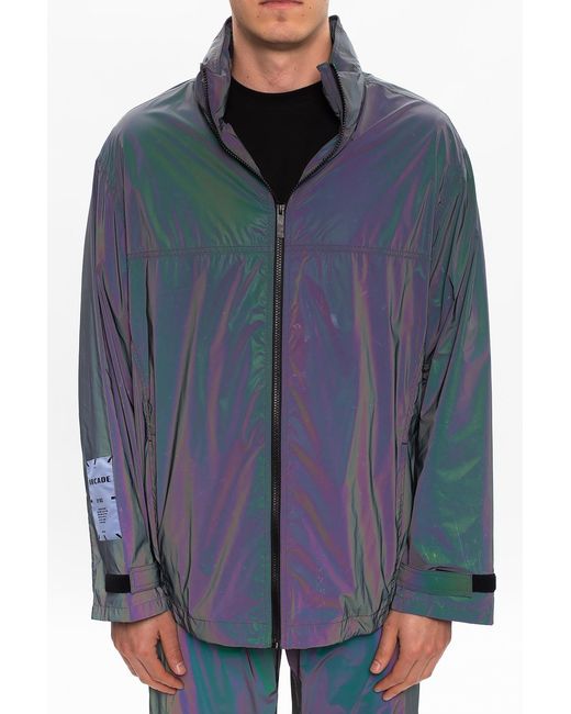 McQ Alexander McQueen Blue High-Neck Zipped Jacket for men