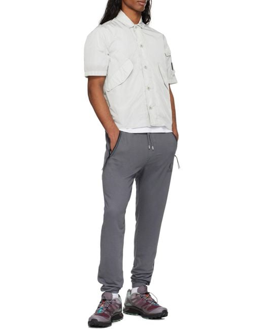 C P Company Gray Logo-Print Sweatpants for men