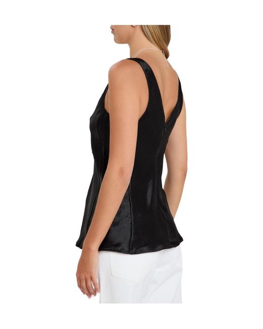Agolde Black Solid-Colour Satin Top