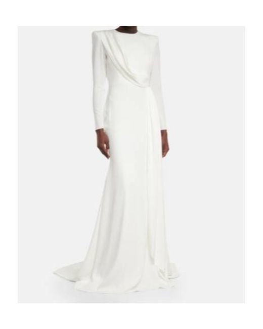 Alex Perry White Maxwell Satin Crepe Wedding Dress