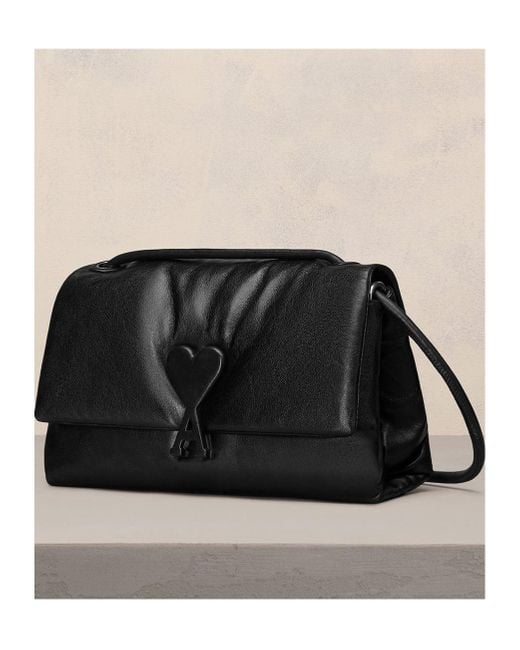 AMI Black Ami Voulez Vous Shoulder Bag for men