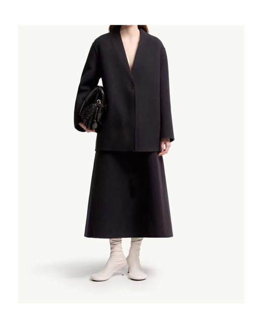 Moncler Black Jil Sander Flared Midi Skirt
