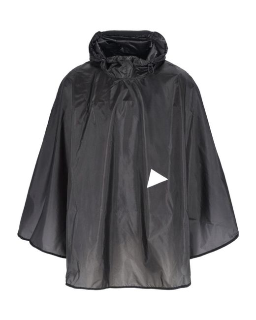 And Wander Black Drawstring Hooded Raincoat for men