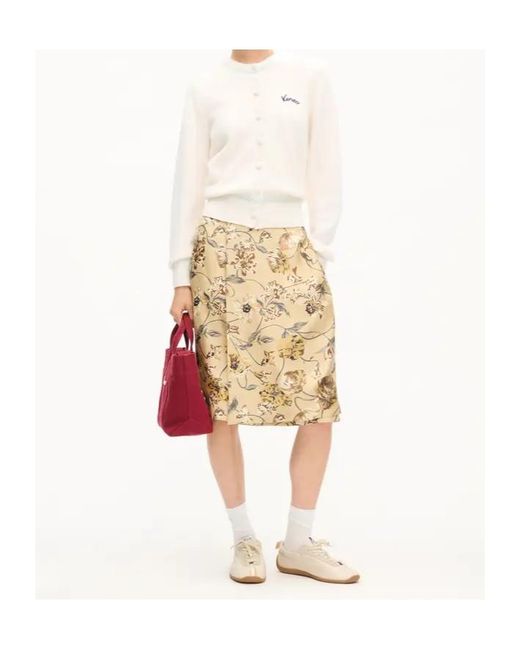 KENZO White Varsity' Embroidered Cardigan