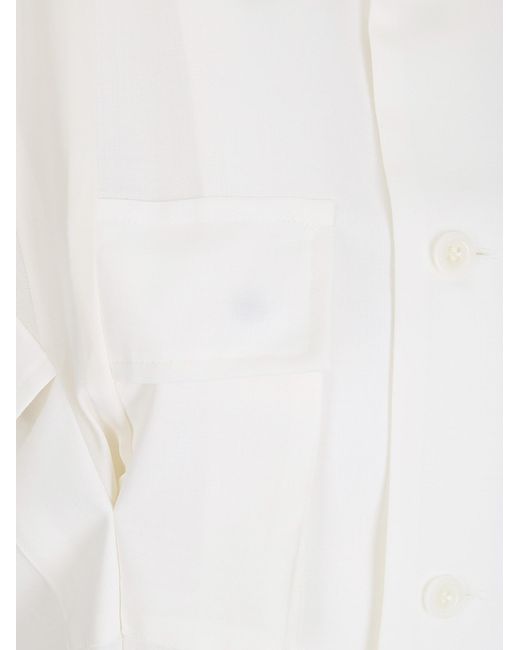 Sacai White Short Sleeve Suiting Dress