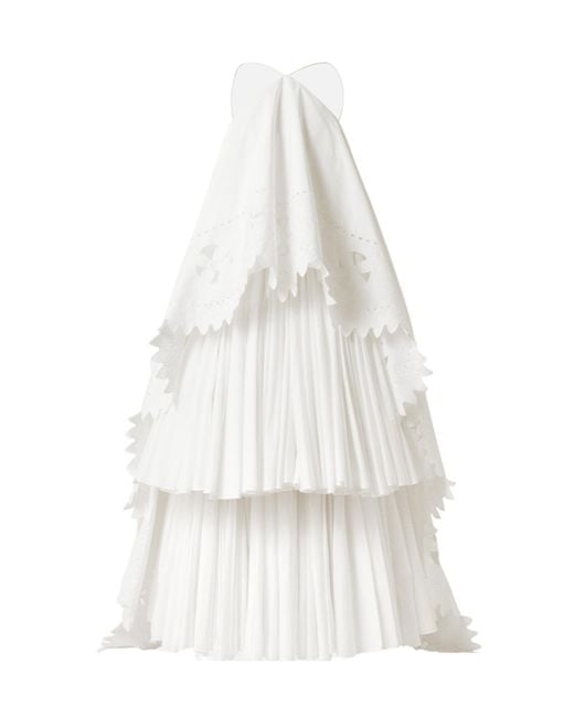 Jacquemus White Layered Embroidered Dress