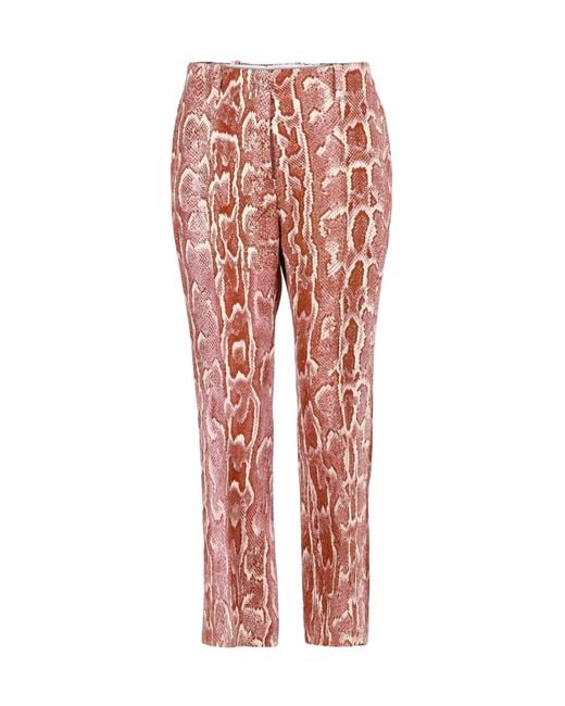 Dries Van Noten Red Belt Loop Casual Pants