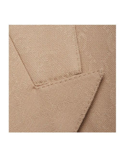 Gucci Natural Gg Jacquard Double-Breasted Jacket