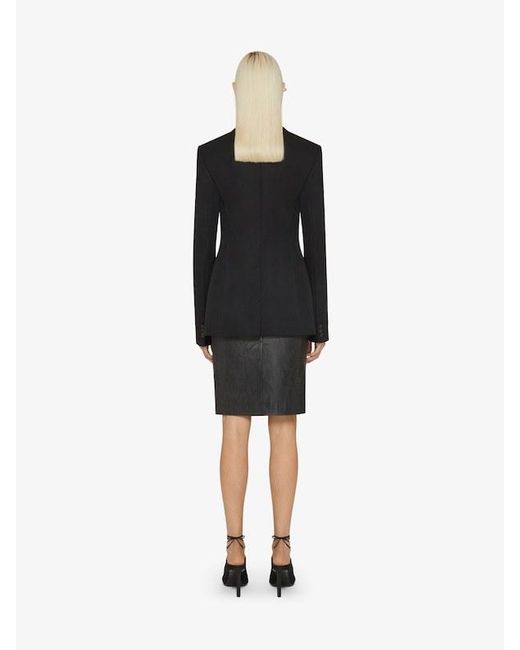 Givenchy Black Single-Breasted Cape Jacket