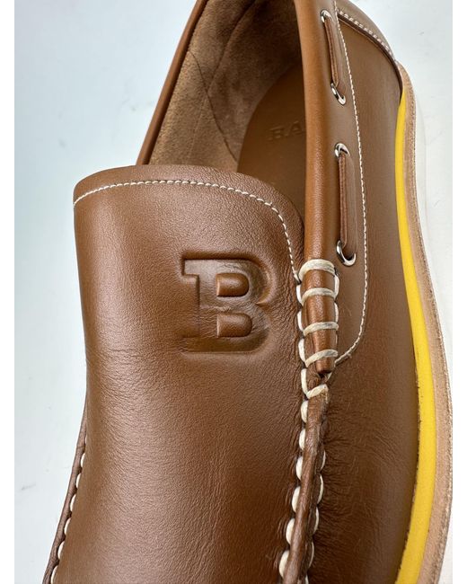 Bally Brown Logo Business Casual Shoes for men