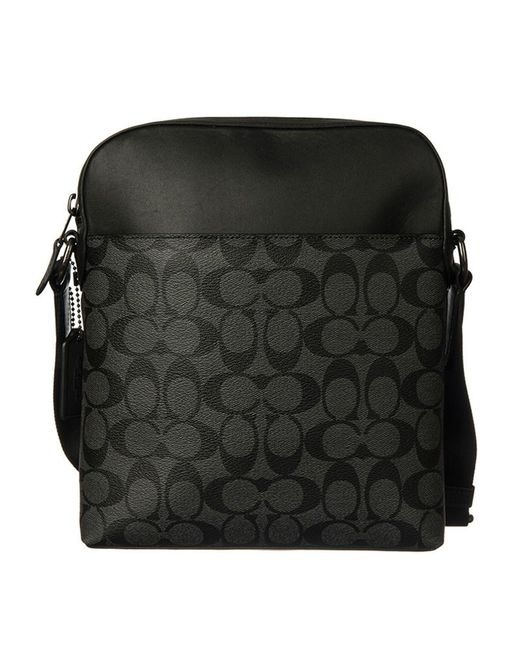 COACH Black Logo Jacquard Shoulder Bag for men