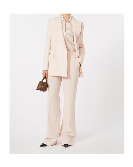 Max Mara Natural Studio Double-Breasted Peak-Lapel Blazer