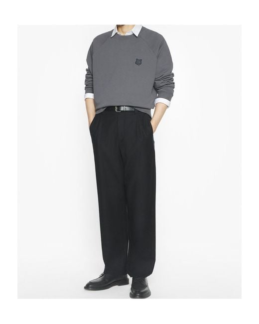 Maison Kitsuné Gray Maison Kitsuné Fox Head Oversize Sweatshirt for men