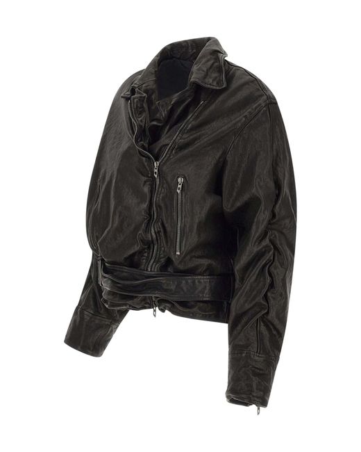 DIESEL Black Zip-Up Belted Jacket