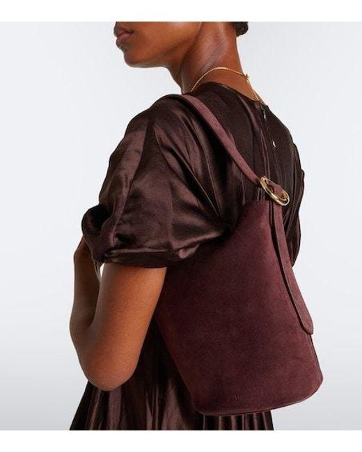 Joseph Brown Bucket Mini Suede Shoulder Bag