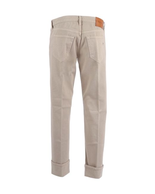 Dondup Gray Turn-Up Cuff Tapered Jeans