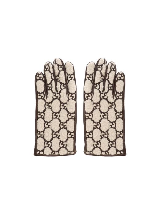 Gucci White Classic Stylish Leather Gloves