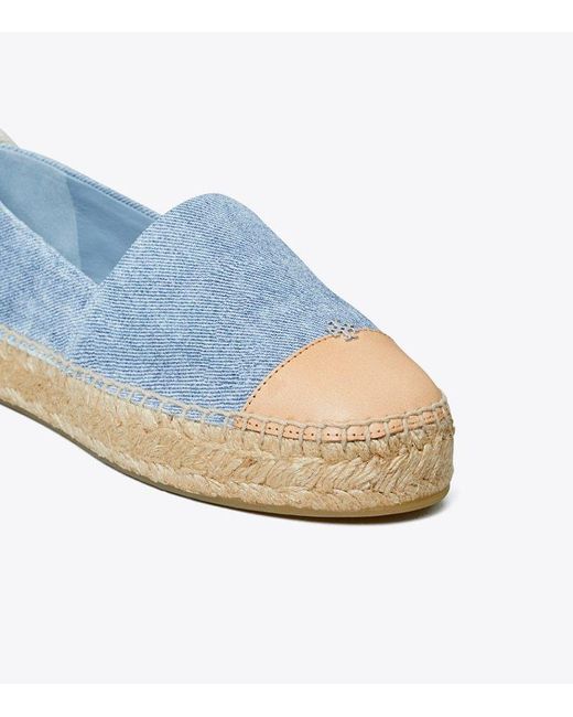 Tory Burch Blue Cap-Toe Espadrilles