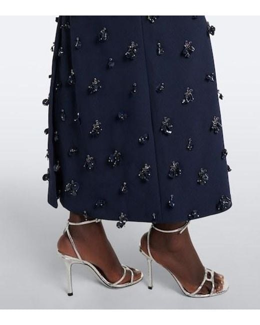 Jonathan Simkhai Blue Claudia Embellished Gown