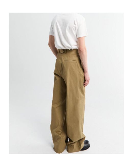 Dries Van Noten Natural Preaches Pleated Belted Pants for men