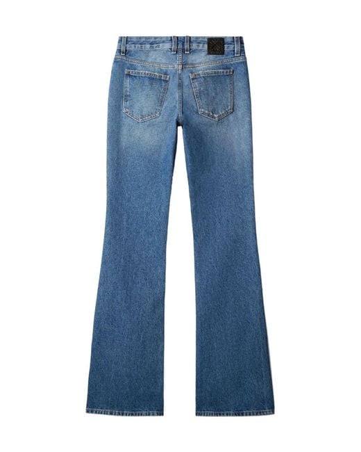 Off-White c/o Virgil Abloh Blue Logo Patch Flared Jeans