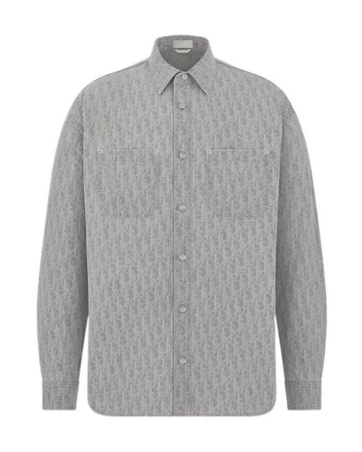 Dior Oblique Overshirt in Grey for Men | Lyst UK