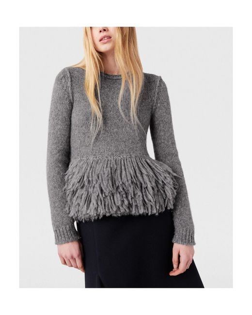 Stella McCartney Gray Peplum Detailed Crewneck Jumper