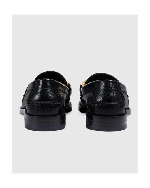 Gucci Black Logo Plaque Slip-On Loafers