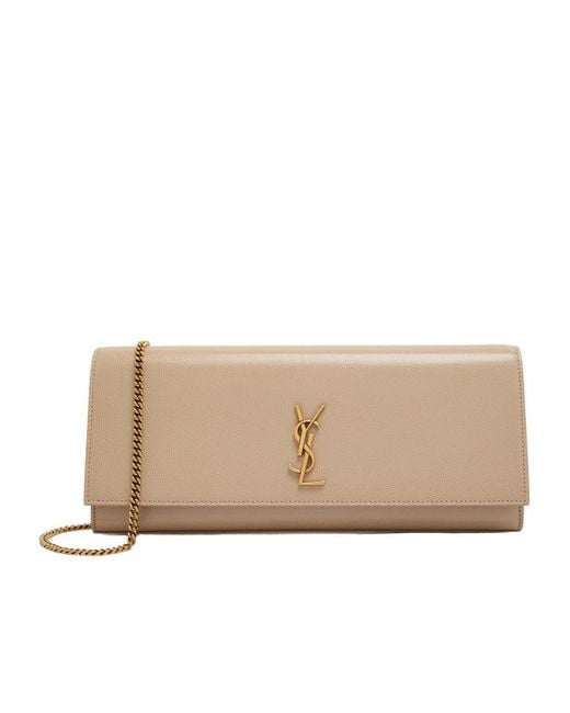 Saint Laurent Natural Leather Clutch