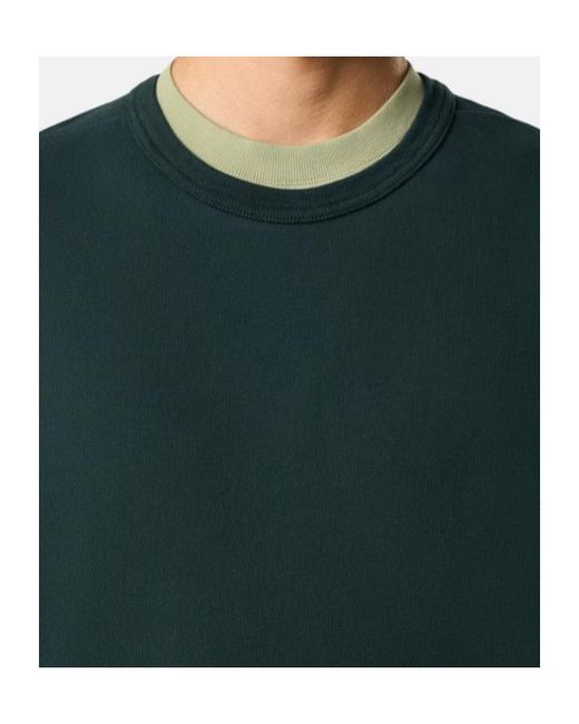 Stone Island Green Regular-Fit Crewneck Sweatshirt With Ribbed Inserts for men