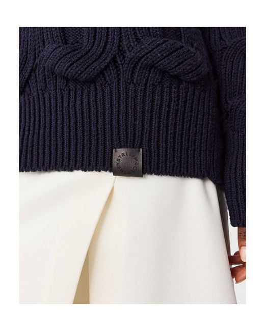 Stella McCartney Blue Chain V-Neck Knitted Jumper