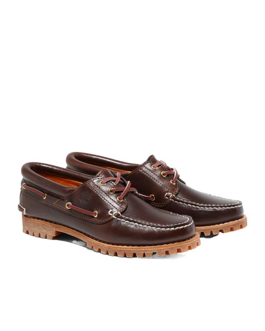 Timberland Brown Noreen 3-Eye Lug Handsewn Boat Shoes