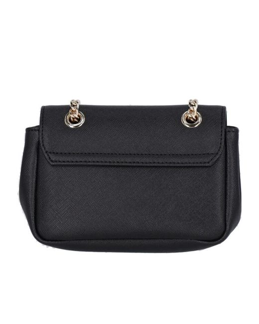 Vivienne Westwood Black Orb Plaque Foldover Top Shoulder Bag