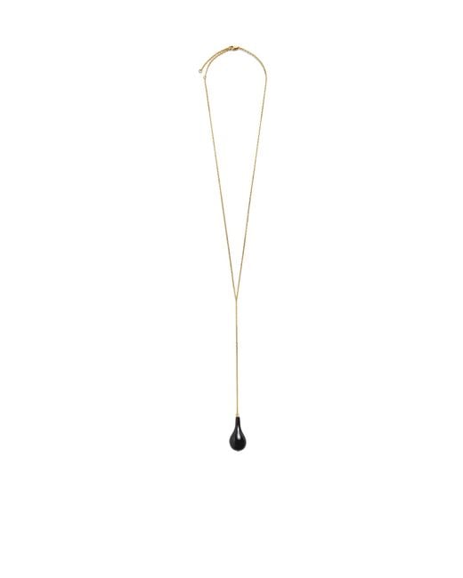 Totême White Large Onyx Drop Necklace