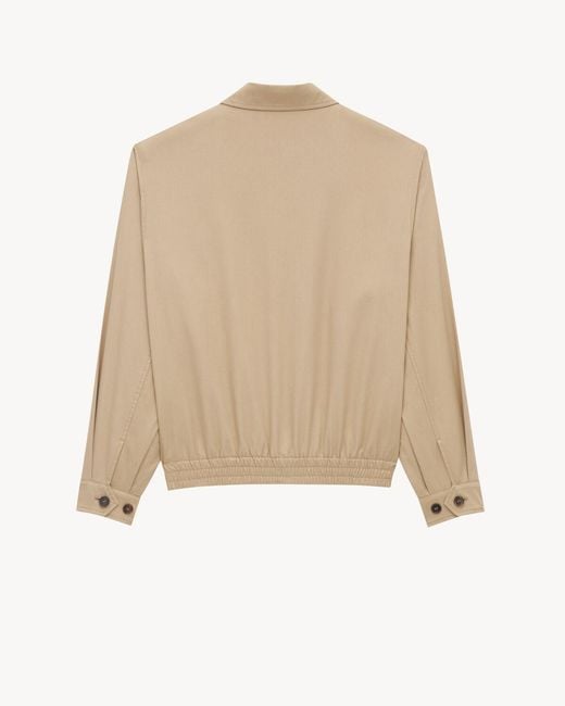 Saint Laurent Natural Zip-Up Short Jacket for men