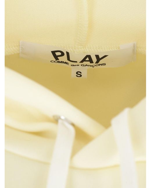 COMME DES GARÇONS PLAY White Logo Embroidered Hooded Sweater