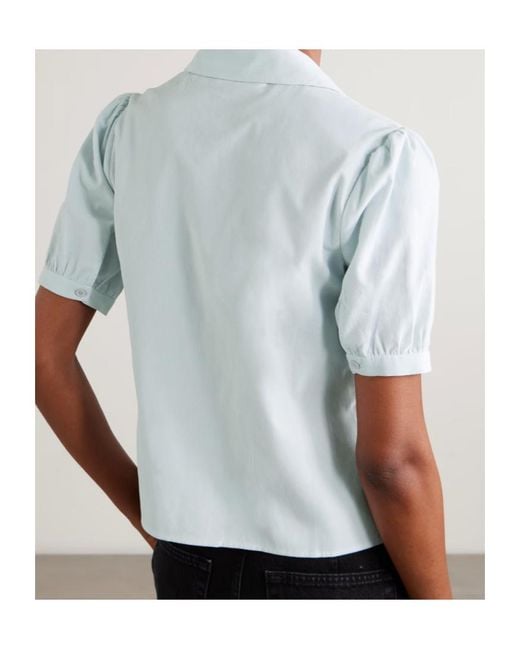FRAME Blue Cotton-Corduroy Blouse