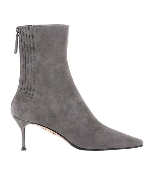 Aquazzura Gray Pointed Toe Heeled Boots