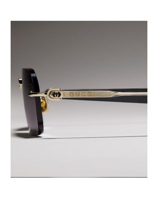 Gucci White Rectangular-Frame Sunglasses for men