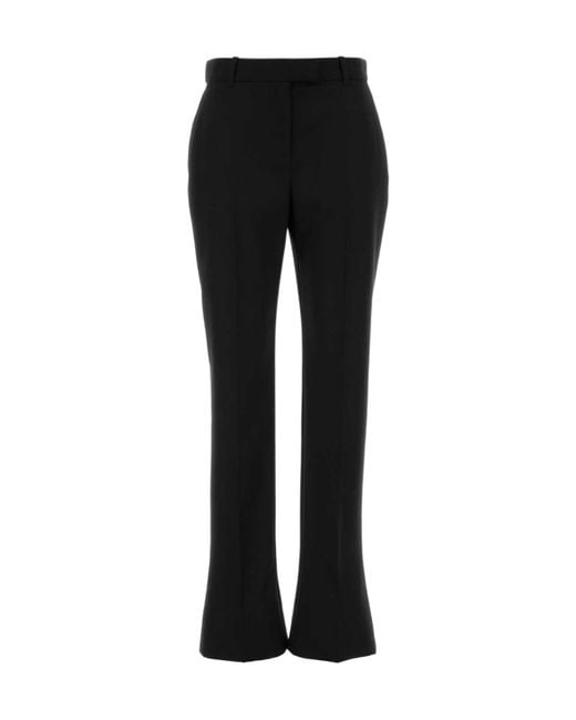 Alexander McQueen Black Flared-Leg Tailored Trousers