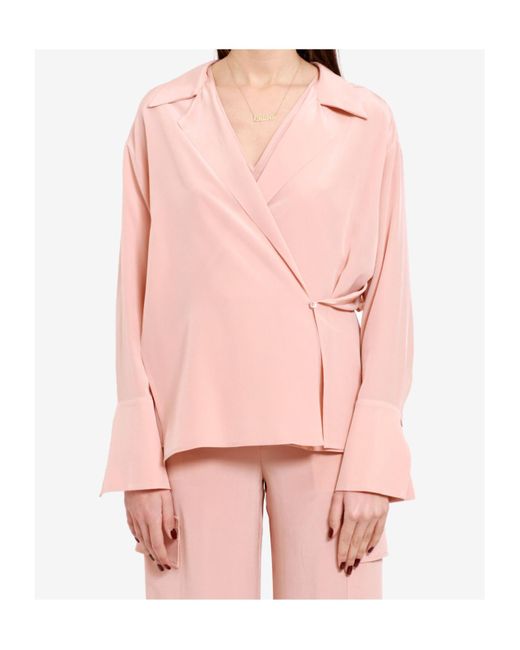 Erika Cavallini Semi Couture Pink Long-Sleeved Blouse